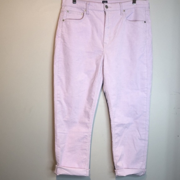 GAP High Rise Cigarette Lilac Corduroy Cropped Jeans, size 14 - Picture 3 of 15